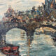 Seine and Notre Dame de Paris, knife painting.