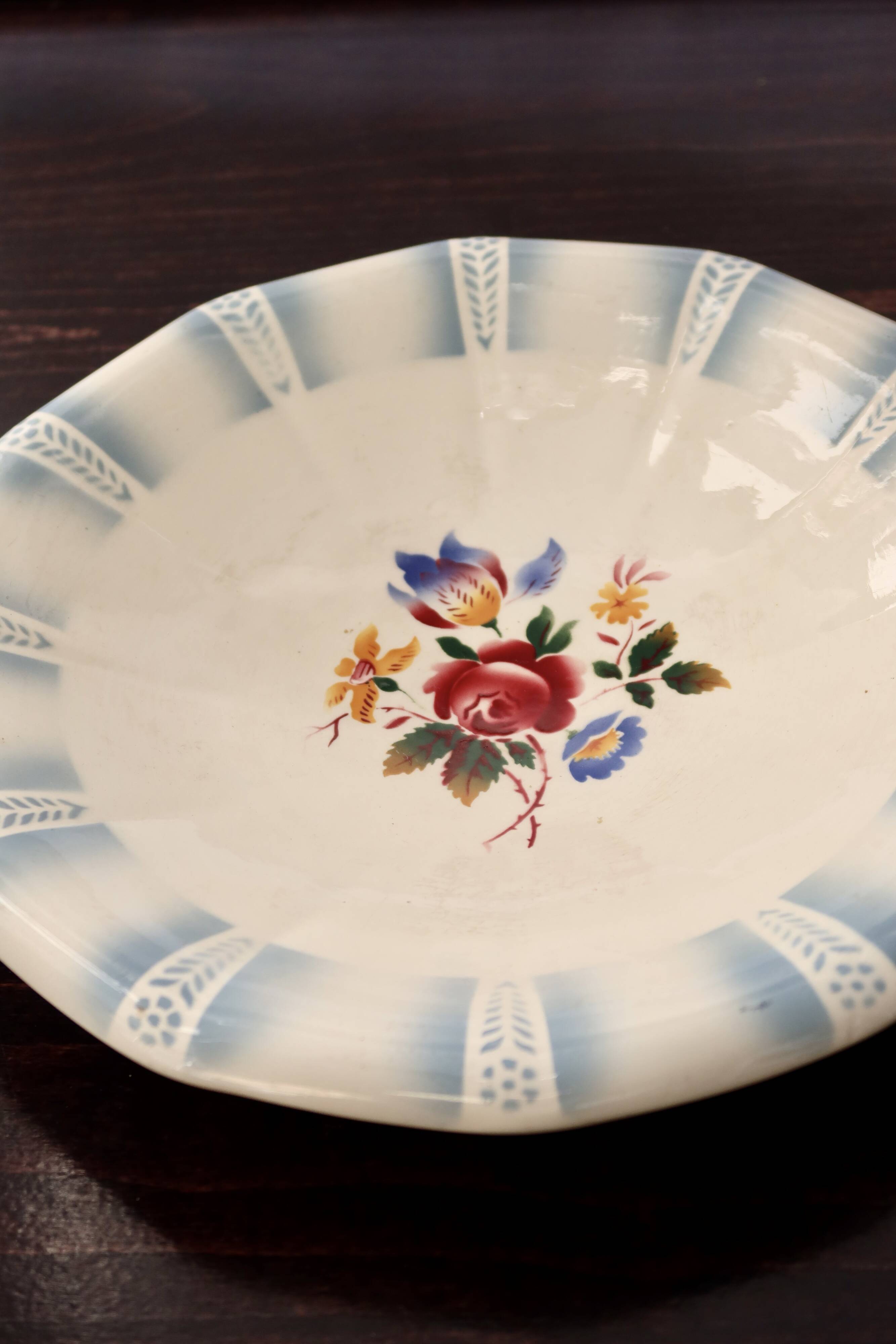 Saladier vintage Sarreguemines - Modèle Claude - Faïence fleurie