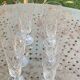 6 champagne flutes in glass and crystal, chiseled, vintage