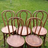 Lot de 5 anciennes chaises estampillées GLARIS