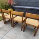 Suite de 4 chaises paillées vintage années 70