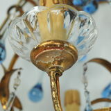 Lustre pampilles bleues a 3 feux