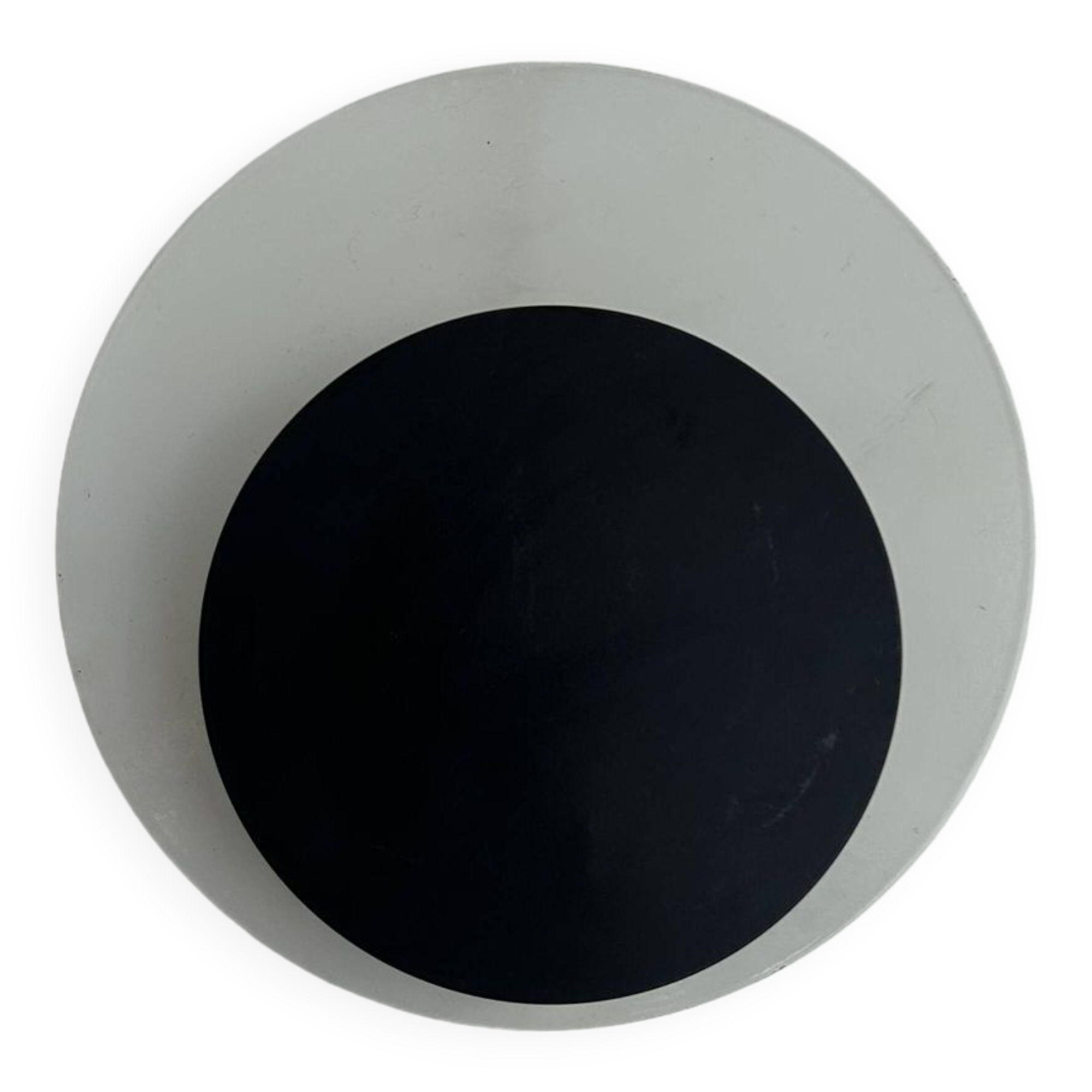 Vintage "Cirkle" wall lamp in black and white lacquered metal, Denmark 1970s