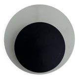 Vintage "Cirkle" wall lamp in black and white lacquered metal, Denmark 1970s