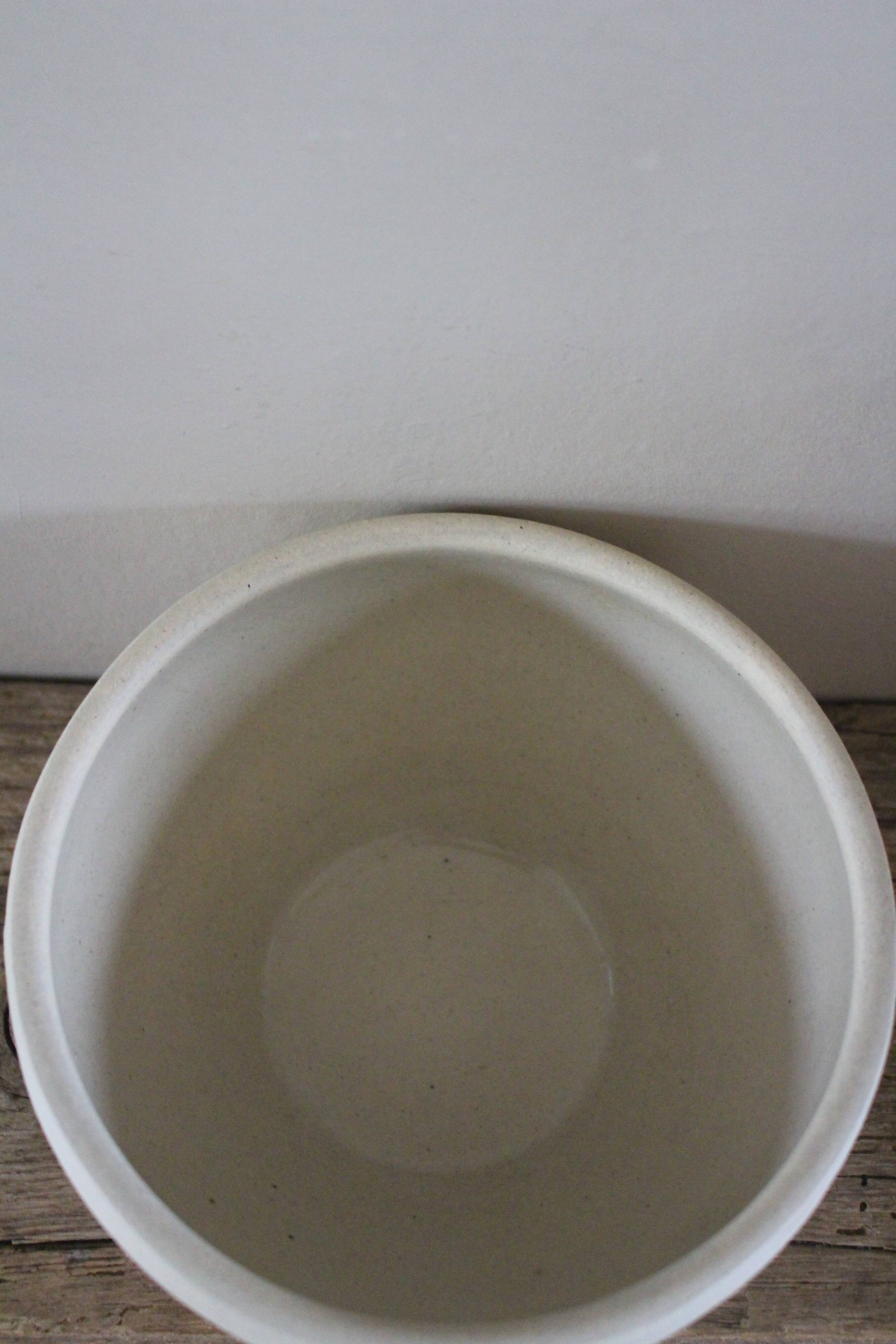 Vintage glazed stoneware bowl in greige.