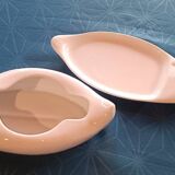 2 Apilco white porcelain foie gras serving dishes