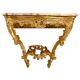 Console en bois sculpté et doré, dessus de marbre, XVIIIème siècle.