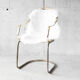 Fauteuil métallique doré années 70
