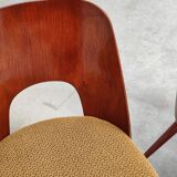 Set of 4 TON 515 / 2 chairs by Oswald Haerdtl (Thonet) wood and mustard fabric