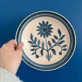Set of 6 Longchamp blue flower soup plates