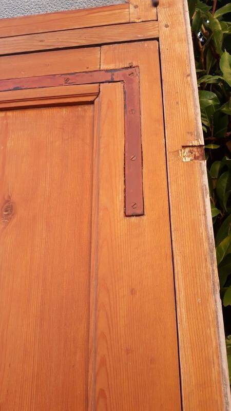 Front door and its frame, translucent glass windows, early 20th century