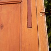 Porte d'entrée et son cadre imposte en verre translucide, début XXème