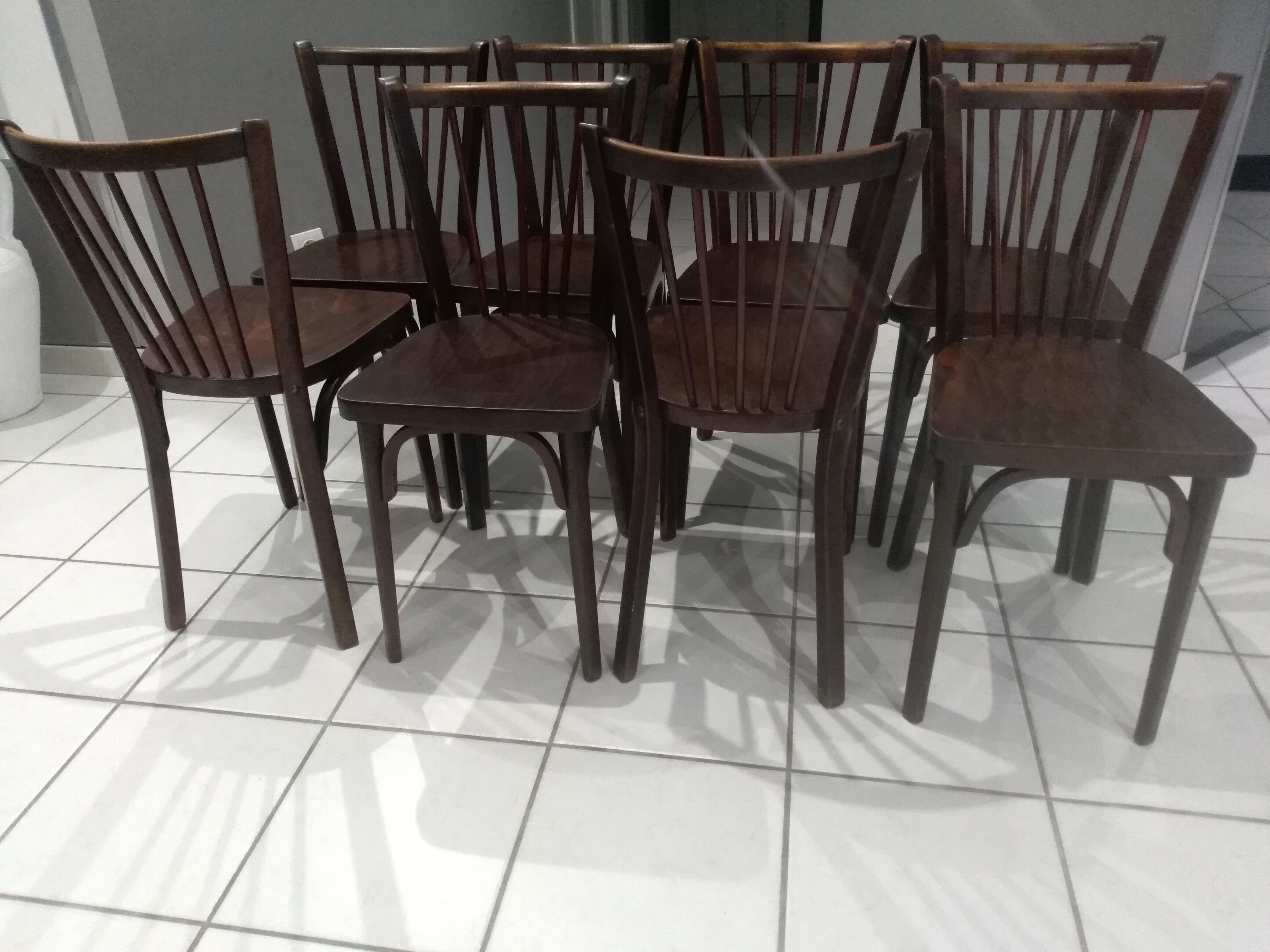 Suite of 8 chairs by Bistrot Baumann 1968