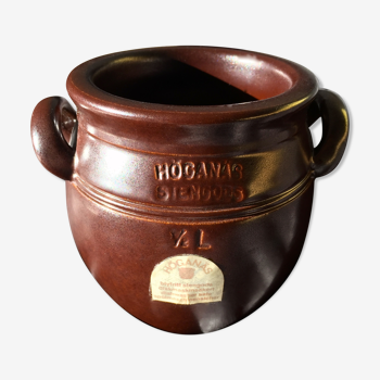 Pot Höganäs rustic brown in scandinavian vintage sandstone Keramik Stoneware Sweden 1/2 L