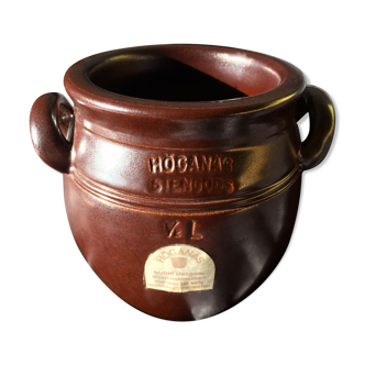 Pot Höganäs rustic brown in scandinavian vintage sandstone Keramik Stoneware Sweden 1/2 L