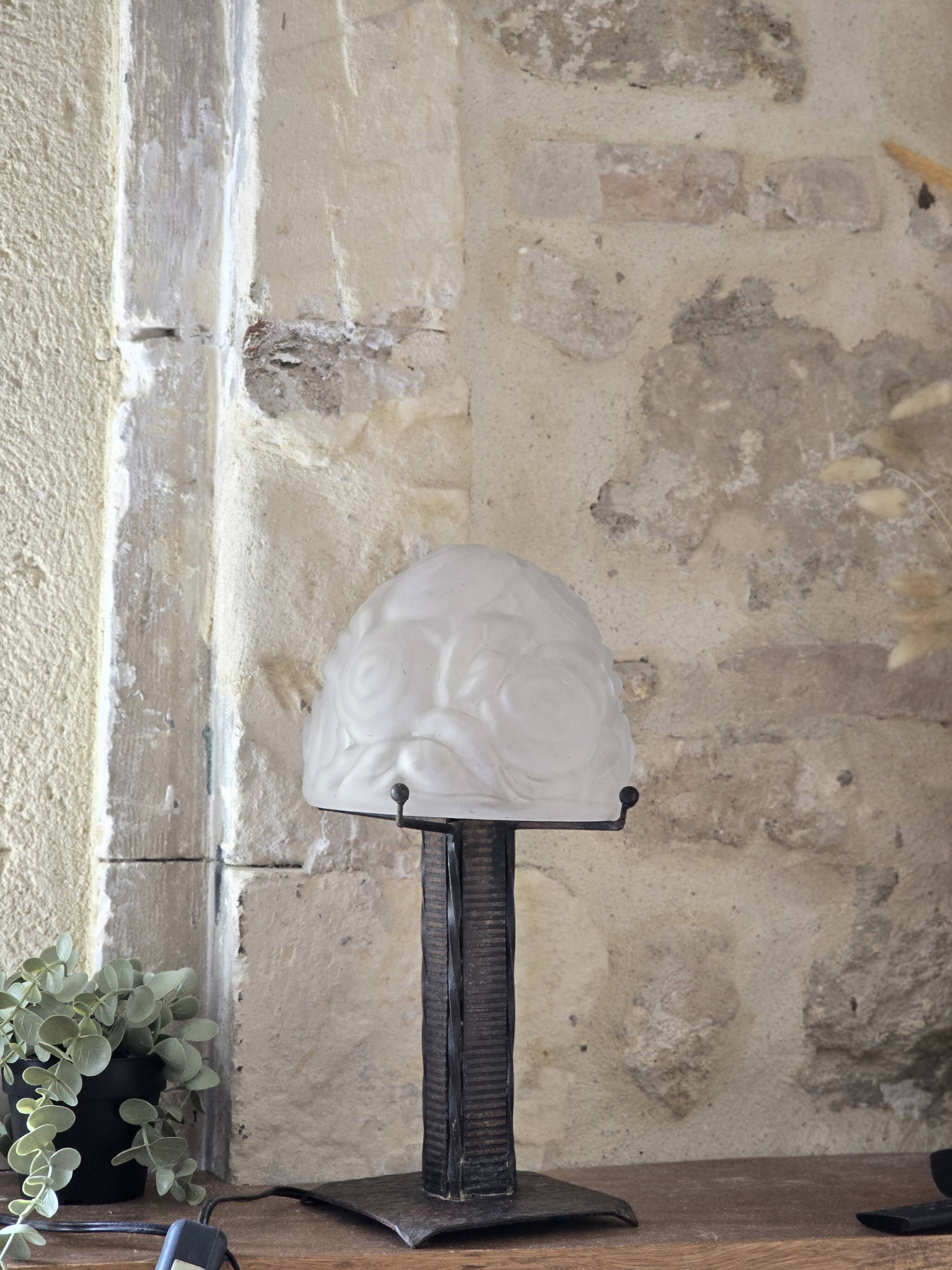 Lampe Art Déco fer forgé 1930