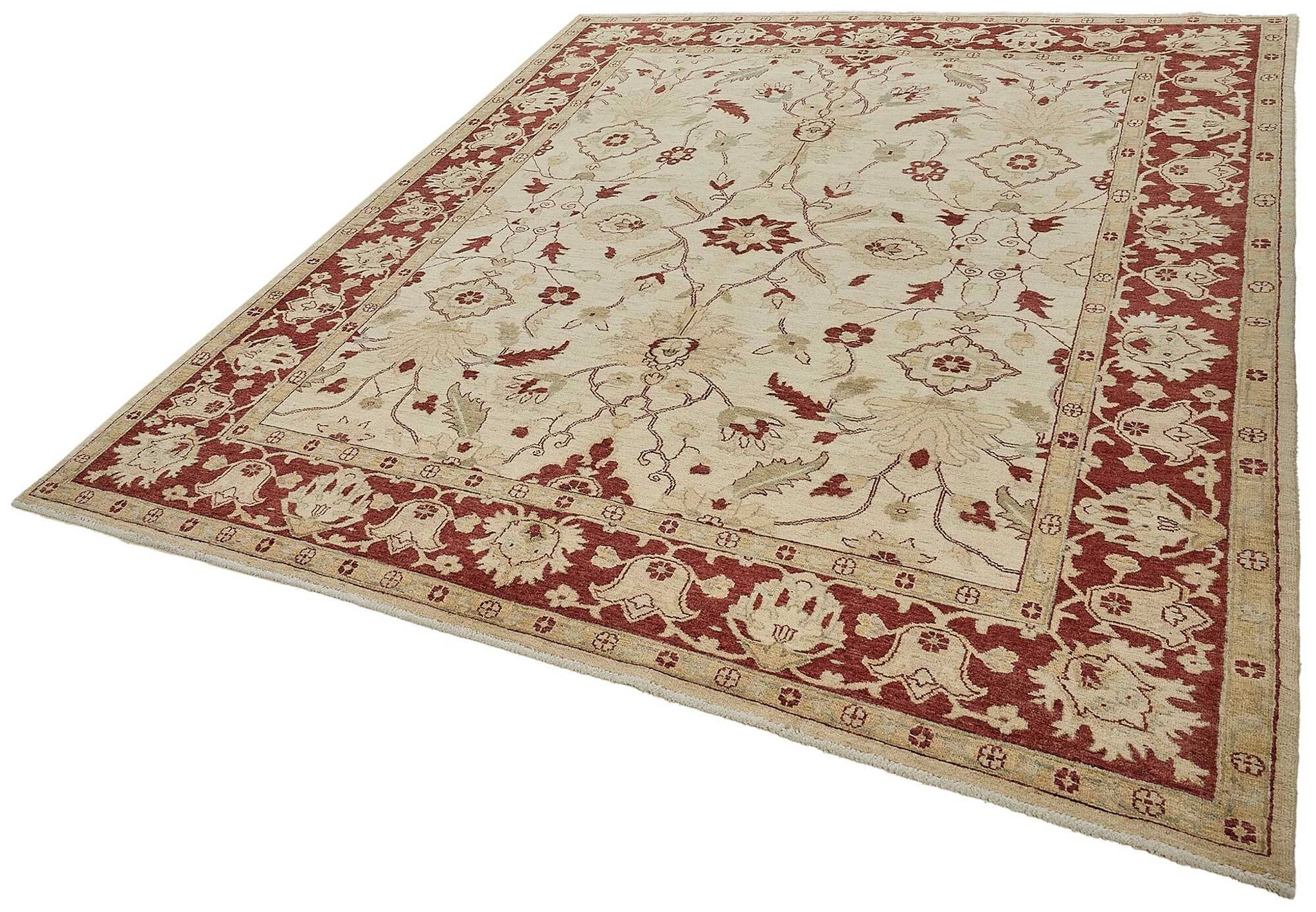 Tapis Oushak en laine noué à la main turc 242 cm x 295 cm