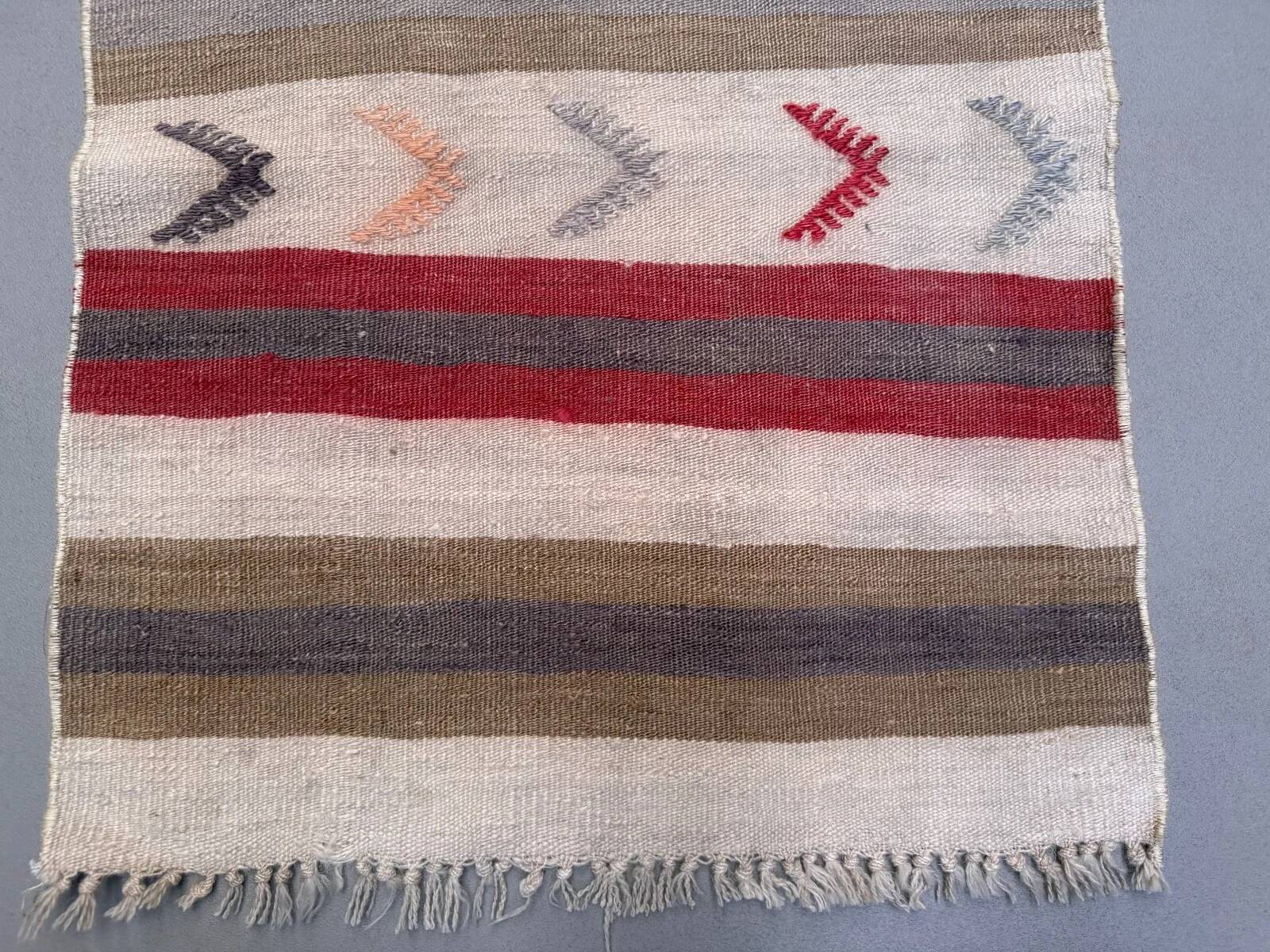 Couloir kilim étroit 57x350 cm shabby chic, vintage turc kelim 2572