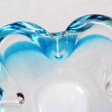 Cendrier en verre de Murano bleu