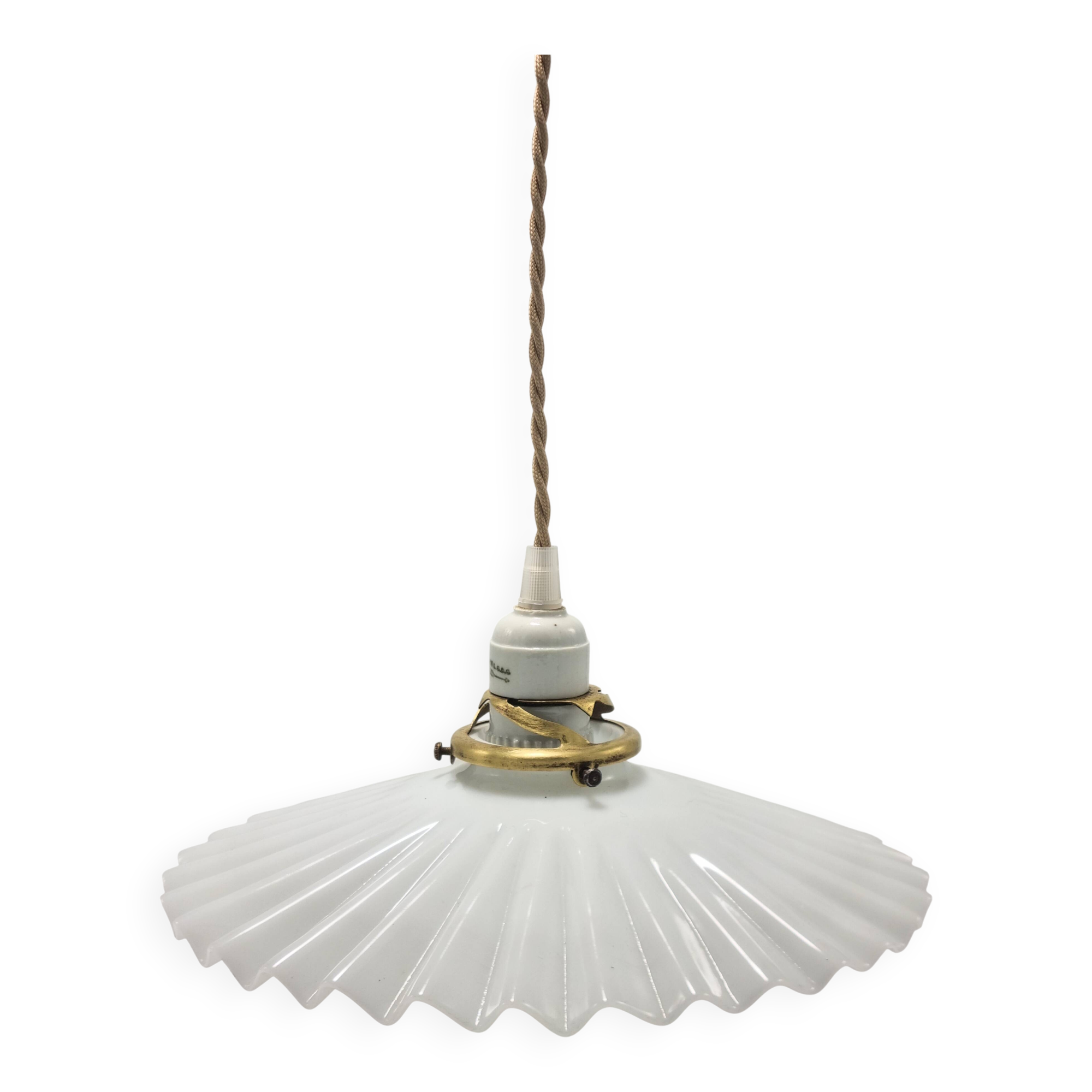 Opaline glass pendant light