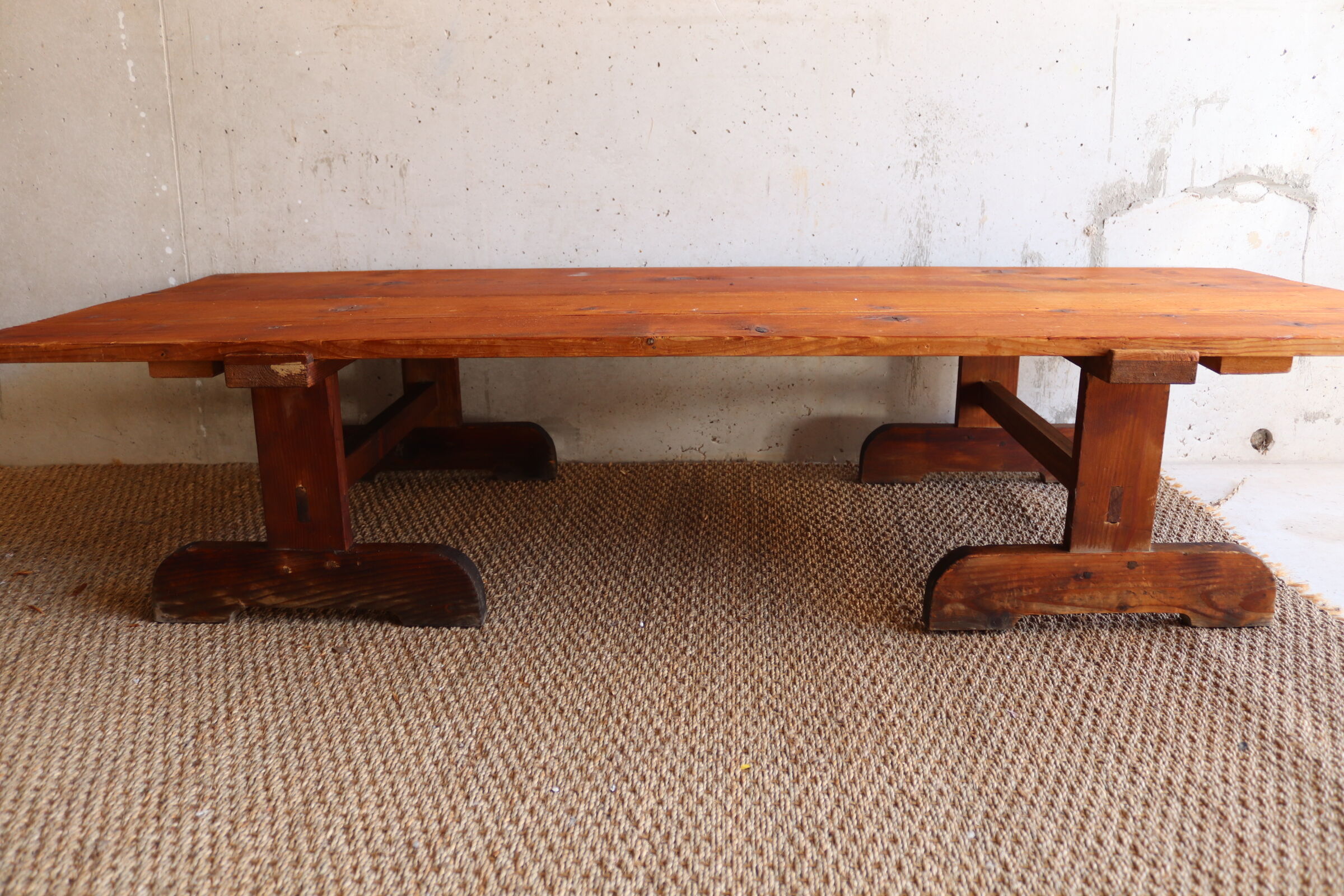 Coffee table on convent trestles