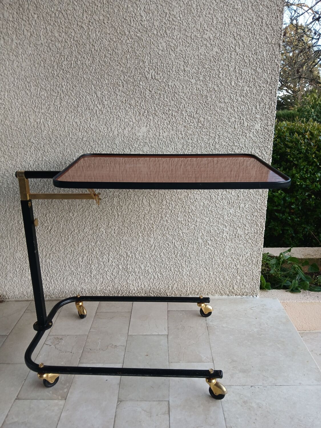 Adjustable rolling table in formica – Italian design by Damato – 1970s