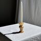 Small vintage candle holder in yellow onyx, H10 D5.5.