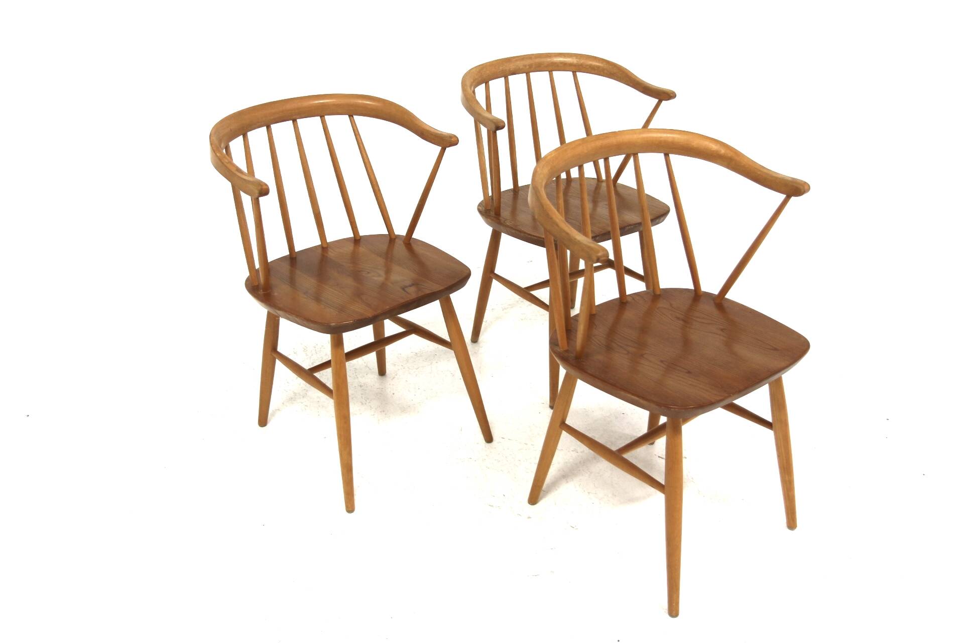 Set of 3 Scandinavian "Pinnstolar" chairs, Nesto, Nässjö, Sweden, 1960