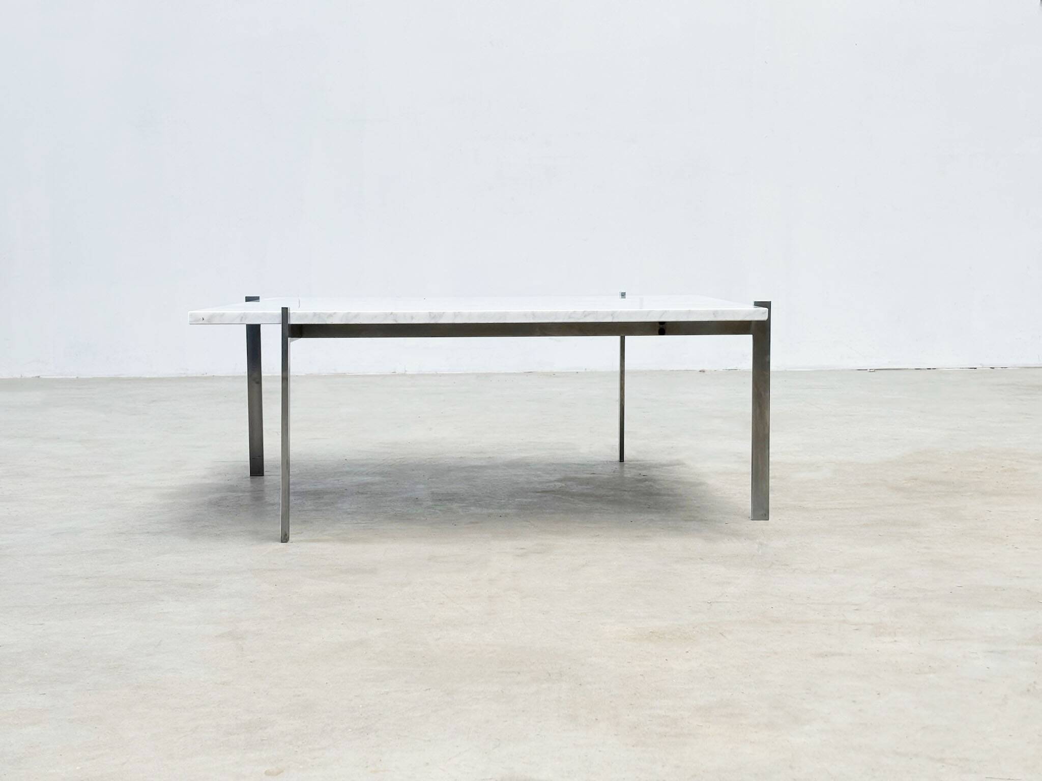 Early PK61 coffee table by Poul Kjaerholm EKC Denmark 1956 with Carrara marble top