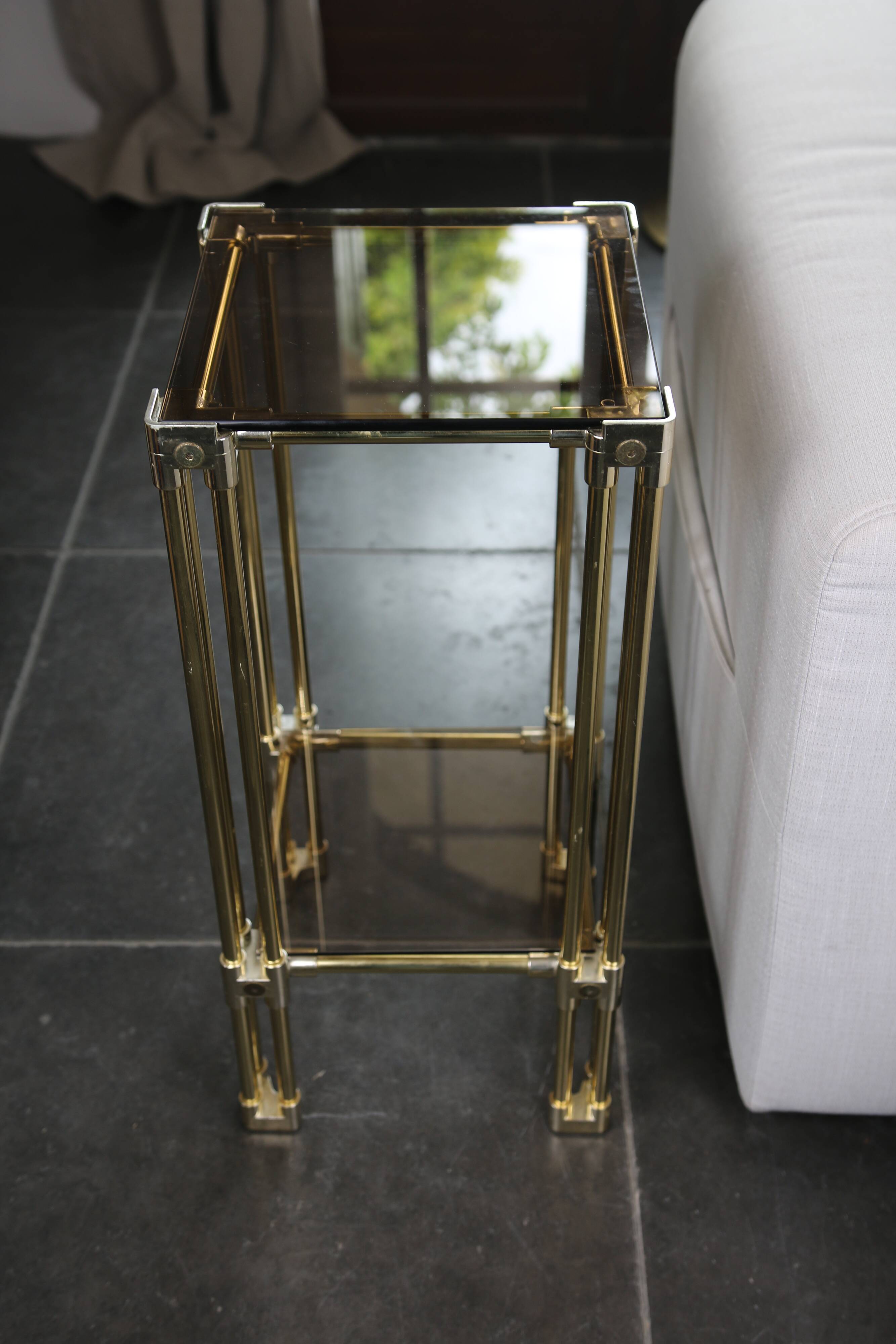 Brass side table, 1970s-1980s