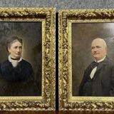 Pair of quality portraits depicting notables signed Jules-émile Saintin circa 1850