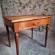 Antique oak writing table with drawer, French side table, console, solid oak desk, circa 1930–1950.