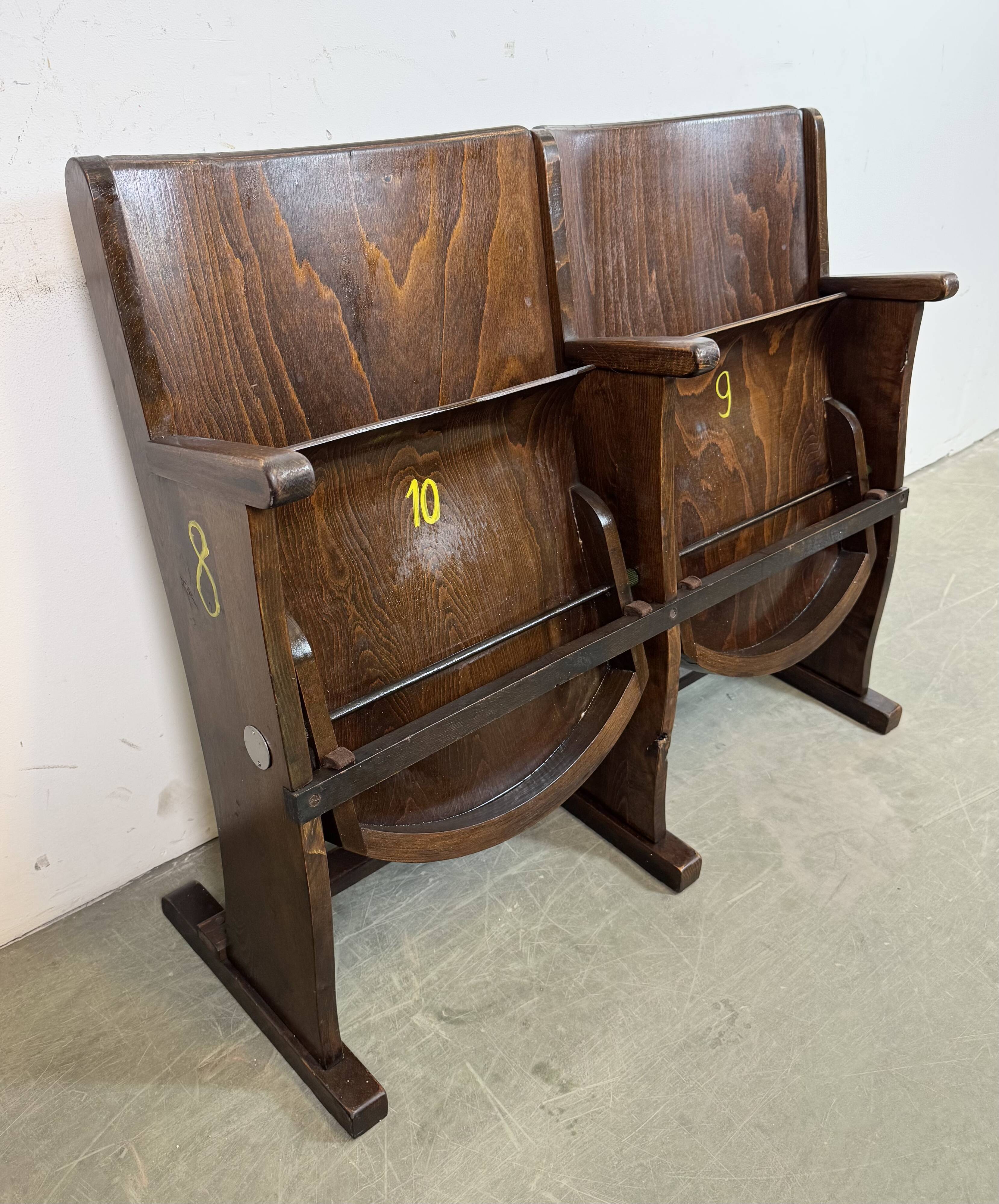 Vintage two-seat cinema bench from ton, 1960s