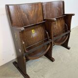 Vintage two-seat cinema bench from ton, 1960s