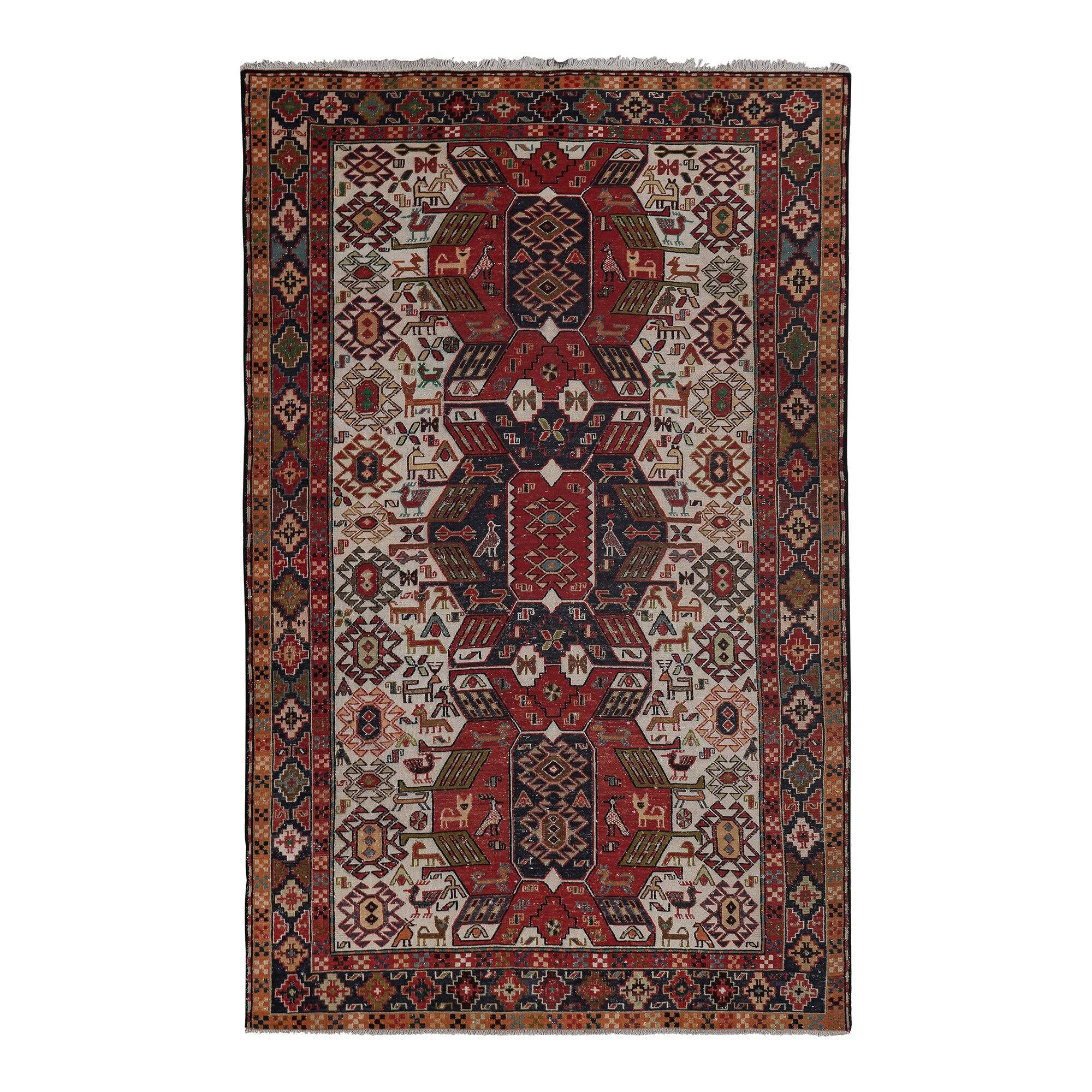 Vintage Turkish kilim handwoven 123x193 cm