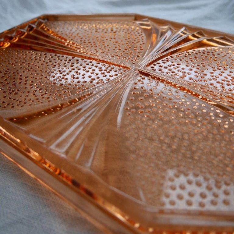 Orange glass tray