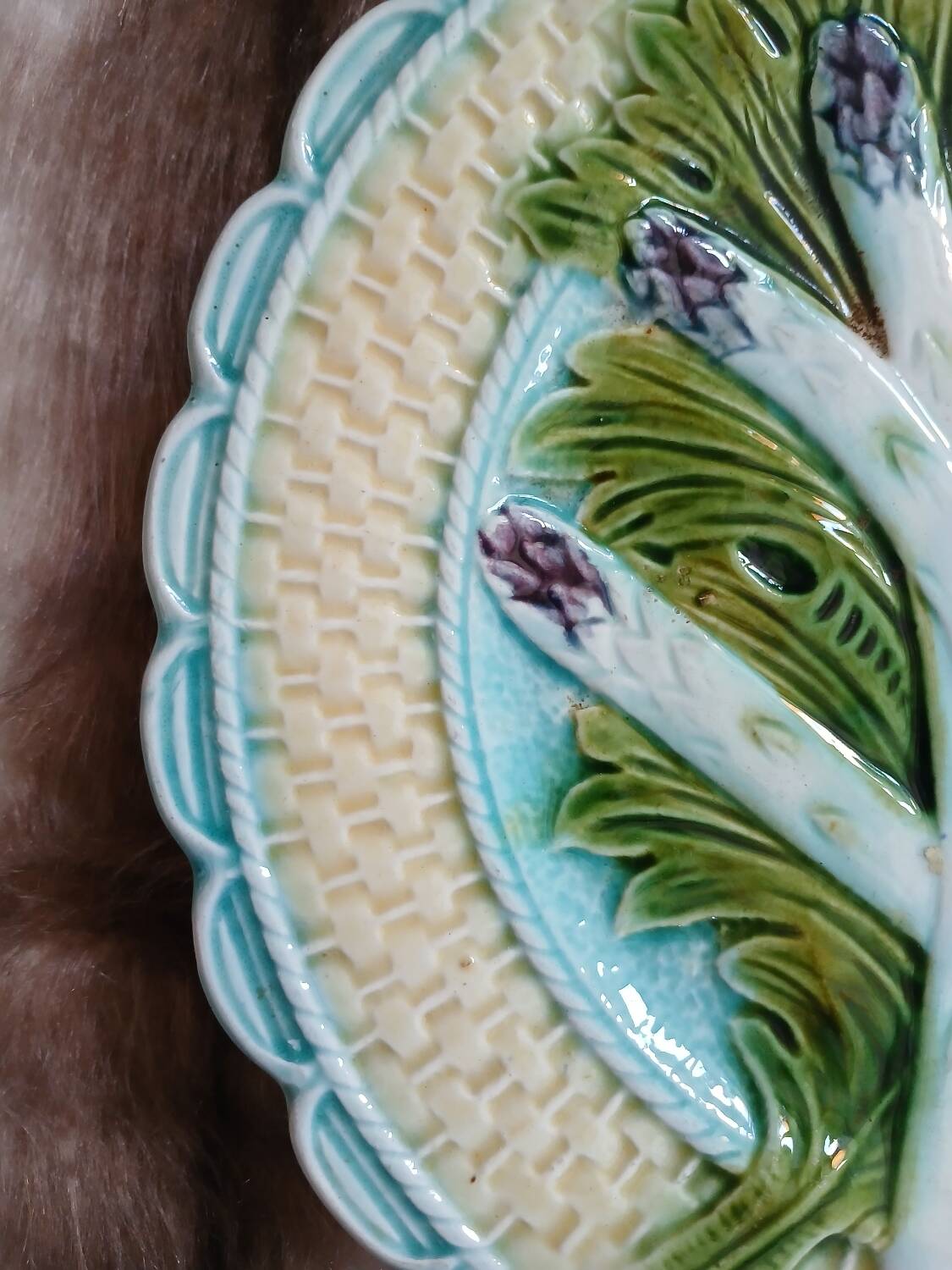 2 antique barbotine plates from Salins