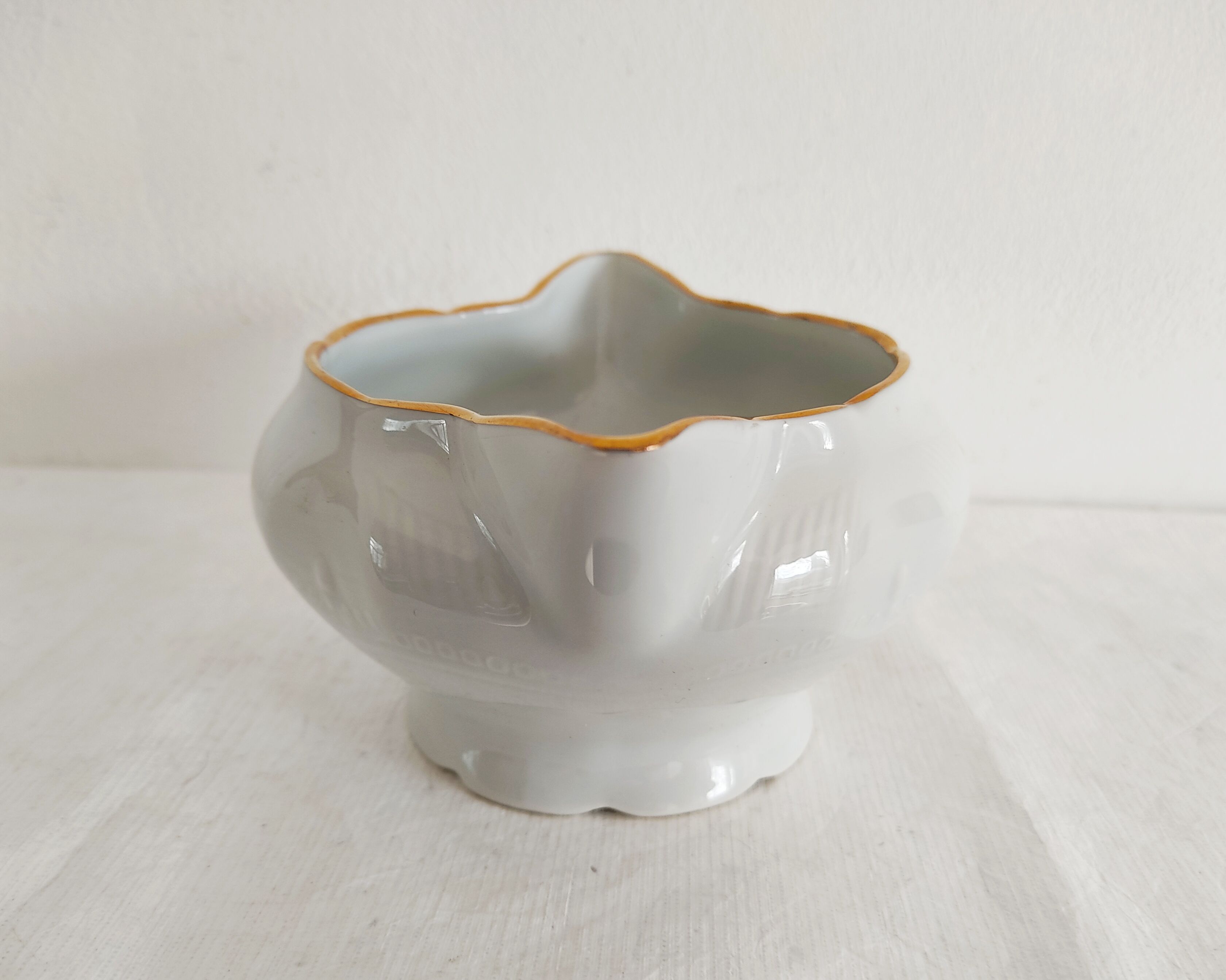 Limoges porcelain saucière decorated with flowers