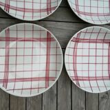 Lot de 6 assiettes creuses Moulins des Loups et Orchies torchon