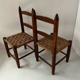 Child's chair made of wood and rope