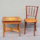 Art Deco table table in solid wood 40s