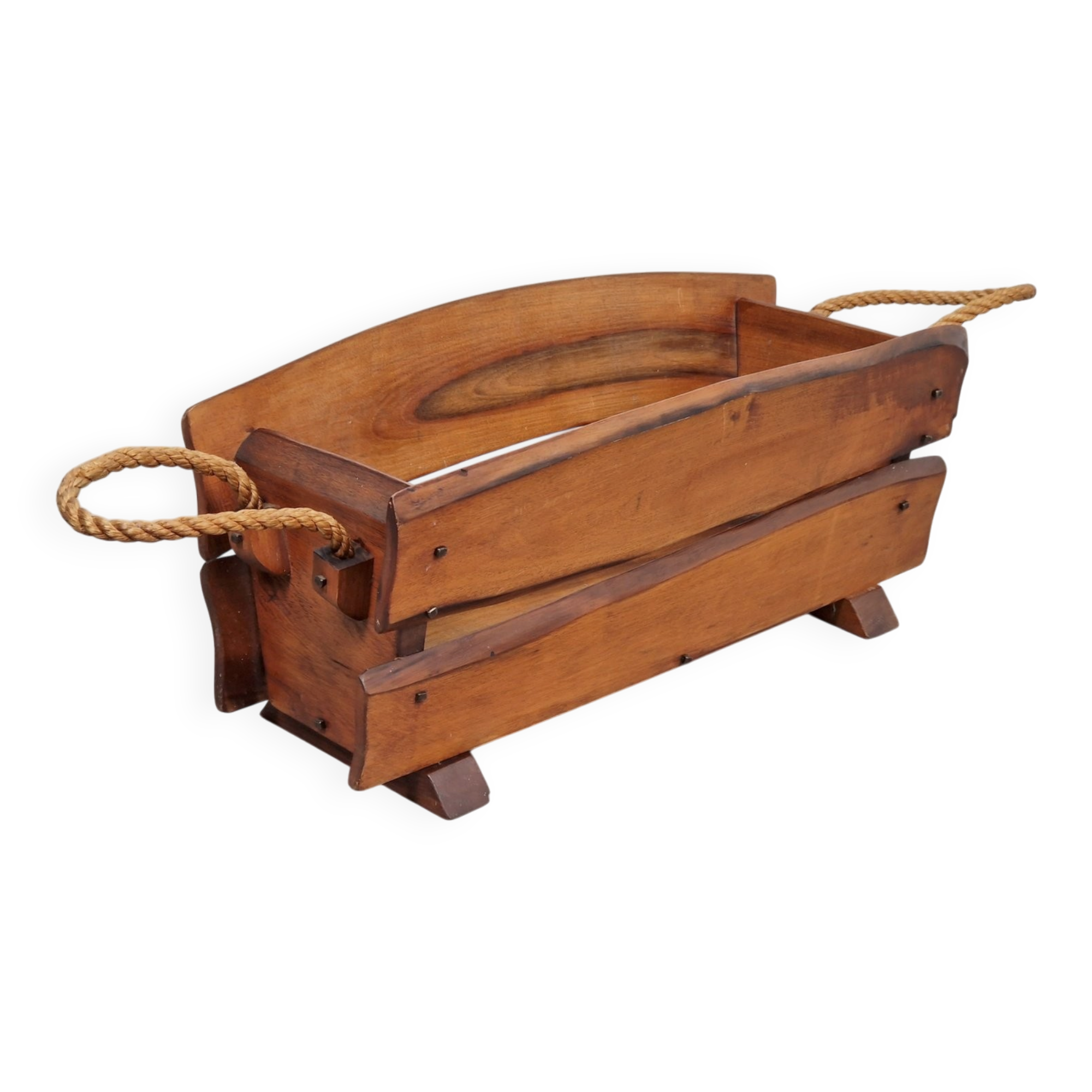 Brutalist Rope Magazine Rack, 1960s