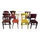 8 chaises de bistrot en bois dépareillées - vintage