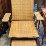 Rattan bamboo chaise longue 1920's
