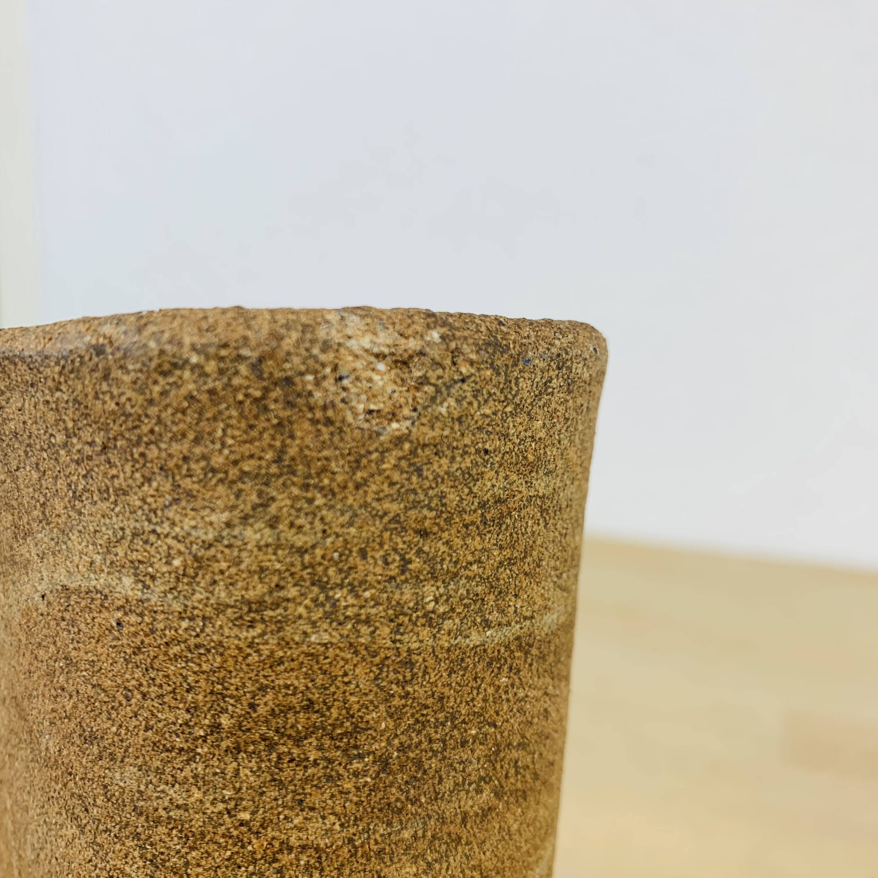 Vintage stoneware free-form vase