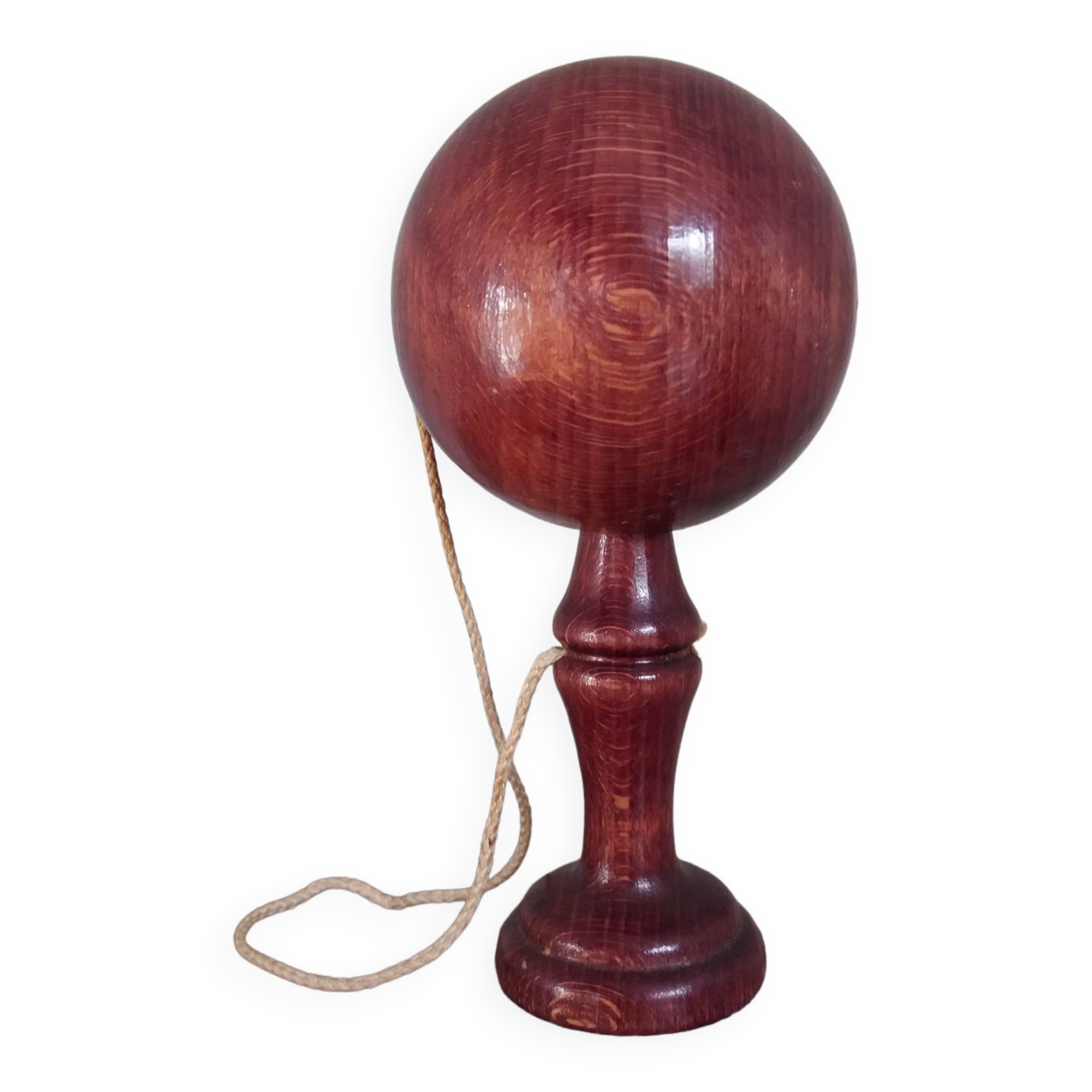 Old bilboquet stained wood plum purple