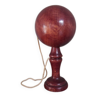 Bilboquet ancien bois lasuré prune violet