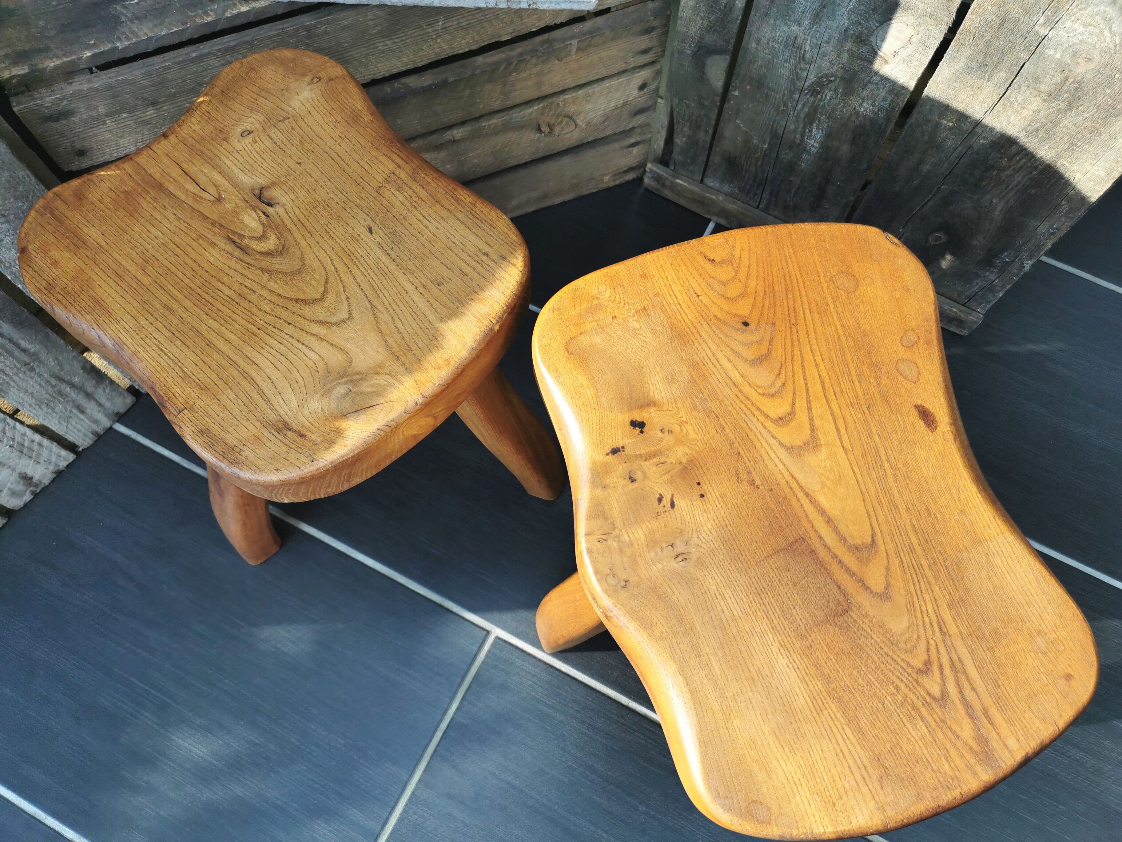 Pair of tripod stools
