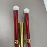 rare minimalist 32cm Brass Theatre Wall Light Sconce, Italy 1950s