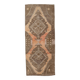 5x13 Tapis Couloir Anatolien Vintage, Tapis Turc Brun Taupe, 159x385 Cm